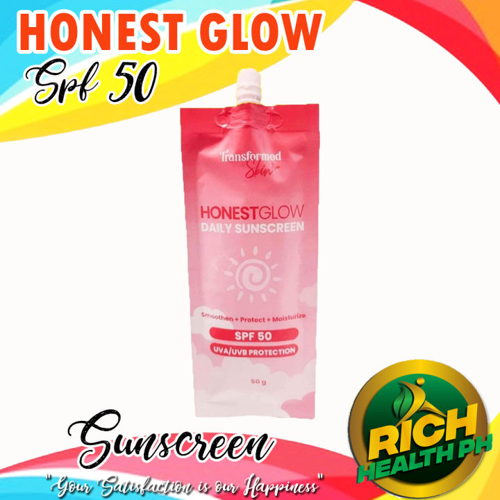 Honest Glow Daily Sunscreen SPF50 UVA/UVB Protection 50g | Lazada PH