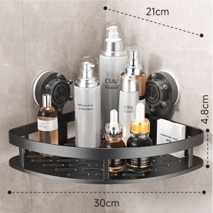 SG READY STOCK Suction Cup Bathroom Counter Storage Rack Toilet Storage Rack No Drill Shampoo Holder Towel Bar Bathroom Organizer