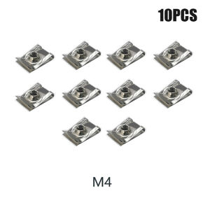 [MIETAO] 10pcs Stainless Steel U Type Clips with Thread M6 M5 M4 M8 8mm 5mm 6mm 4mm Reed Nuts for Car Motorcycle Scooter ATV Moped