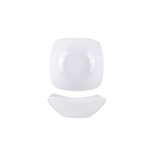 Nurm White Square Ceramic Salad Bowl Household Tableware Pasta Fruit Serving Bowl Large Capacity 1Pc
