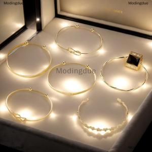 [COD] Modingdue Hot Selling -Plated And Plated Retro Open Layered Bracelet For Women Fashionable Mix And Match Simple Bracelet