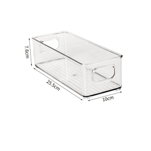 Portable Refrigerator Organizer Bin - Stackable Food Storage Box with Handle -Fridge Clear Container