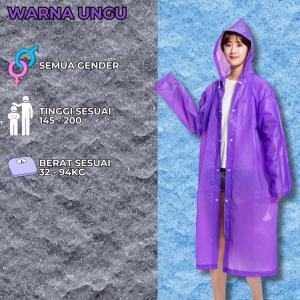 Jas Hujan Korea Plastik EVA Poncho Transparan Bahan Tebal