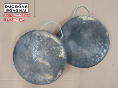 Lố đồng múa lân thanh la chập cheng đồng Size 35cm