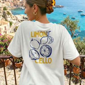[Local Stock] HBESTY  Sketch Lemon Limoncello Relaxed Ladies Shirt Light Breathable Blouse Casual Attire for Seaside Town Weekend Vacations