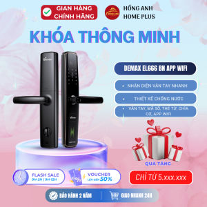 Khóa cửa vân tay Demax EL666 BN khóa thông minh wifi mở vân tay thẻ từ mã số điều khiển từ xa