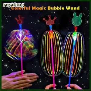 ruyifang Halloween Rainbow Magic Stick Wand LED Bubble Colorful Luminous Toy Flashing Wand Stick Toy Kids Toys New Year Xmas Party Favors