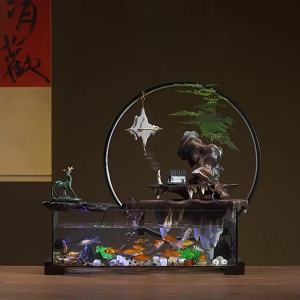 Flowing Water Ornaments Circulating Water Fountain Landscape Fish Tank Living Room Home Office Desk Surface Panel Decoration Housewarming Opening-up Gifts
