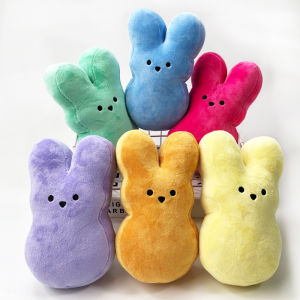 1pcs 15cm Easter Bunny Peeps Bunny Plush Toys Cute Rabbit Simulation Stuffed Animal Doll for Kids Children Soft Pillow Gifts