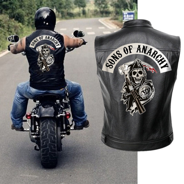 Motorcycle Leather Vest Men s New Fashion Punk Sleeveless Jacket V Neck Plus Size Vest European and American Motorcycle Vest Leather Jacket Lazada