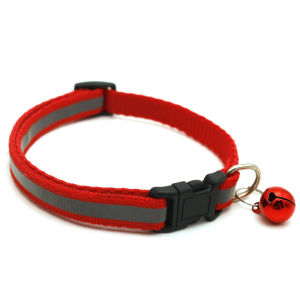 Pet Reflective Collar With Bell Safety Buckle Neck for Puppy Dog Cat Accesories Adjus