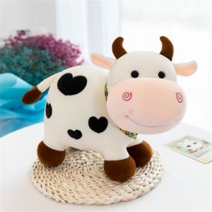 JOANNAUK Cartoon Birthday Gift Soft For Girls Smile Cow Cotton Bull Plush Doll Cow Plush Toy Cattle Plush Toy Animal Plush Doll