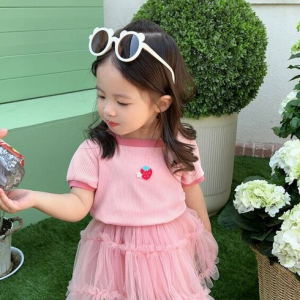 (KIDSFO-4) - Kaos Atasan Anak Bayi Perempuan Korean Buah Garis-Garis