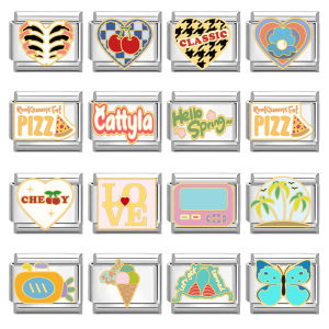 New Italian Charm Bracelet For Women Food Animal Heart Love Flower Charm Fit Italian Links 9mm Stainless Steel Diy Handmade Bracelet Vintage Korean Western Styke Punk Korean K-Style Bracelet Fashion Accessories