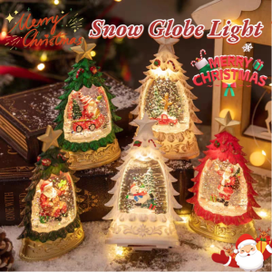 Christmas Snowflake Crystal Ball Retro Snowing Luminous Snow Globe Creative Christmas Gift Decorations