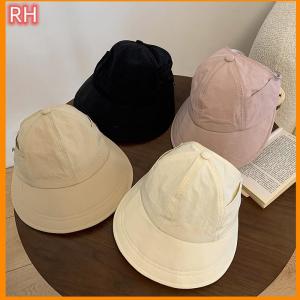 🔥🔥🔥ranghe หมวกกันแดดหางม้าปีกกว้างพับได้หมวกแก๊ปปรับได้หมวกชาวประมงแห้งเร็วสำหรับผู้หญิงหมวกชายหาด