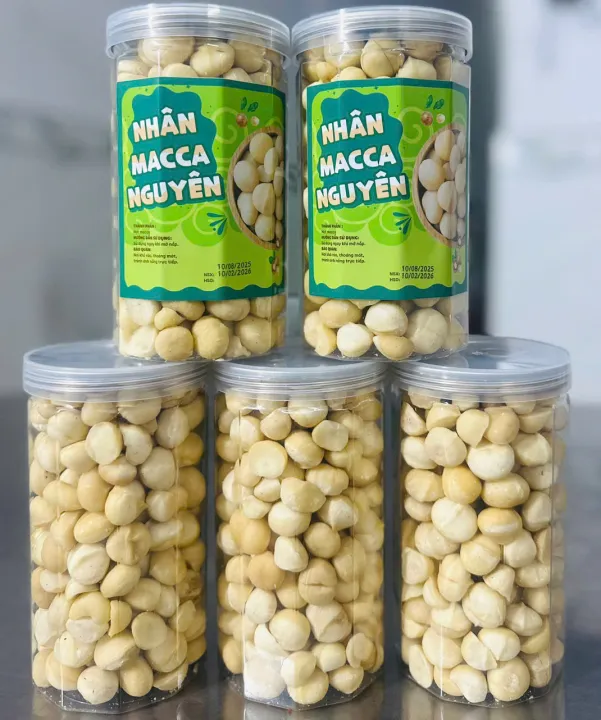 hộp 500g Nhân macca daklak nguyên hạt sấy