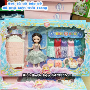Bộ Đồ Chơi Búp Bê Baby Có Khớp Tay Chân Kèm Xe Vespa Đồ Chơi Bán Hàng Quầy Bánh Donut Vỉ Kem Và Bánh Bộ Đồ Chơi Thú Cưng Chó Mèo