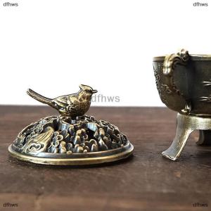 [COD] dfhws Magpie Lucky Incense Burner Metal Lotus Incense Burner Bowl Incense Holder With Handle Yoga Meditation Home Decor Ancient Style