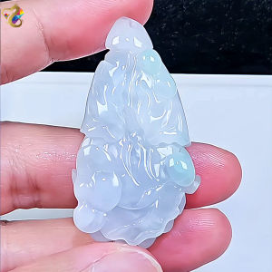 Premium Grade Icy Jadeite A-Grade Auspicious Cabbage Pendant