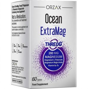 ORZAX Ocean ExtraMag THREOG 200mg Magnesium L-Threonate Bisglycinate B6 D3 Brain Sleep 60 Tablets