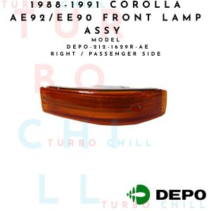 1988-1991 COROLLA AE92/EE90 FRONT LAMP ASSY ECE DEPO-212-1629R-AE RIGHT / PASSENGER SIDE