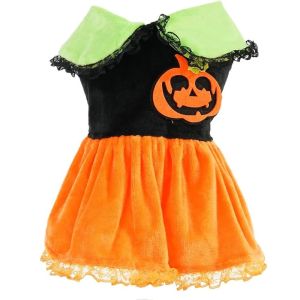 HUNIU Creative Halloween Dog Costume Cute Pumpkin Pattern Dog Pumpkin Dress Festive Gifts Adjustable Pet Cosplay Costume Pet Costumes