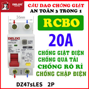 Cầu dao tự động 20A Chống giật điện Quá tải tự ngắt Chống sét đánh cho máy nước nóng máy giặt công suất 20A