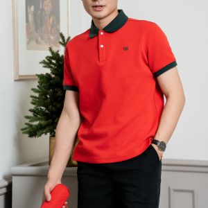 Áo polo nam Mixmen Y&G M-607 vải cá sấu cotton interlock áo trơn chuẩn formMàu Đỏ cao cấp Big Size