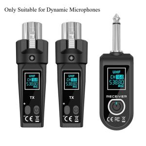 Wireless Microphone Converter XLR Transmitter and Receiver System Supports Dynamic Microphones and Condenser Microphones for Guitar Audio Mixer