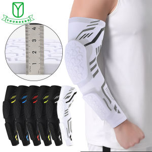 【NEW A 】Sports Anti-collision Padded Arm Sleeves Elbow Forearm Honeycomb Pads for Men Women Gym Football Basketball Volleyball Soccer