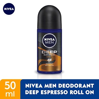 Nivea Deodorant Men Deep Black Charcoal Black Espresso Roll On - Main Image