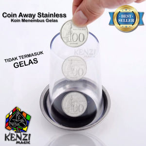 Sulap Coin away stainless - Alat Sulap Koin tembus gelas - KZ011
