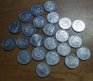Australia Coin Queen Elizabeth II 20 Cents Coin - Year 1966 to 2015 circulated used VF quality Price per Single Piece Harga Sekeping