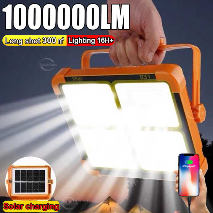NEW 20000mAh Solar Rechargeable Camping Lantern High Power Bank LED