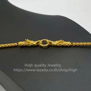 สร้อยคอมังกร18K ไม่ลอกไม่ดำ สร้อยคอใส่จี้ สร้อยสแตนเลสแท้ พร้อมหัวสร้อยมังกร ฝังเพชรCZ