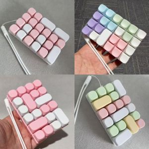 DOWNA Giảm căng thẳng Đồ chơi móc khóa giảm căng thẳng Nhựa 9 phím 24 phím Móc khóa bàn phím Đầy màu sắc Đồ chơi giảm căng thẳng Keycap Dành cho người lớn và trẻ em