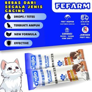 Obat Cacing Kucing DELLO Tetes Efektif Melawan Berbagai Jenis Cacing Internal Kucing Anda Termasuk Cacing Pita Cacing Gelang