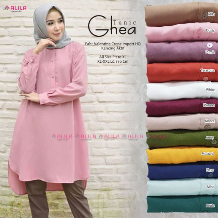 Edo Fashion - GHEA TUNIK Bahan Crepe Ukuran S M L Baju Atasan Tunik ...