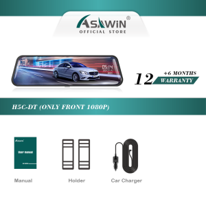 3 Camera Wifi 10 Inch Rear View Mirror Dash Cam 3 Ways Car Camera Asawin H5 Touch Screen Inside And Out Side 3 channels Time-lapse recording Night Vision 24H Park Mode