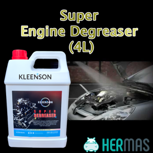 【Kleenson】Super Engine Degreaser YDE 4 Liter | Engine Degreaser | Remove Grease and Grime | Engine Wash | Engine Cleaner | Yellow Liquid