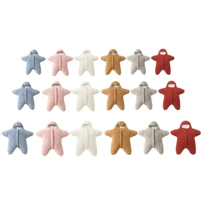 【Latest model】Starfish Baby Sleeping Bag Starfish Onesie Starfish Swaddle Sack for Newborn Infant Plush Swaddle Blanket Stroller