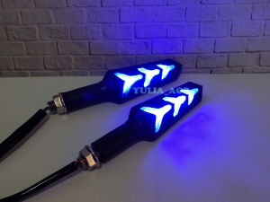 Lampu Sein sen Led running 2 warna Biru Kuning universal Vixion Cb 150 Cbr Verza Scoopy Dll