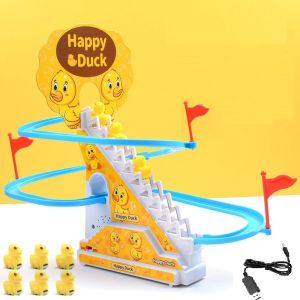 COD Mainan Anak Tangga happy duck Bebek Kuning Versi pengisian daya terbaru / Seluncur Tangga Bebek/Mainan bebek naik tangga /Mainan Anak Laki Laki/Mainan Anak Perempuan Murah baterai lampu plastik toys control remote