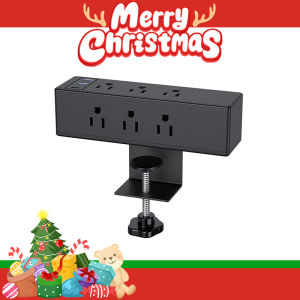 Desk Clamp Power Strip 9-in-1 Desktop Power Strip with 6 Outlets Desk Outlets Connect 2M Extension Cord Flat Plug Desk Extender Power Supply for Office Home NL certification