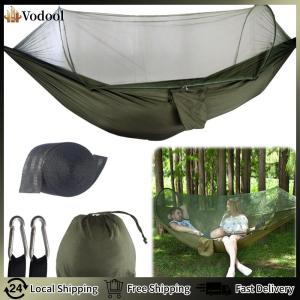 【Vodool】Camping Hammock with Mosquito Net Portable Hammock with Tree Straps for Outdoor Backpacking Backyard Hiking