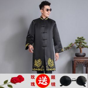 中式伴郎服结婚礼服唐装男中国风马褂相声服迎亲长袍兄弟团装8 6