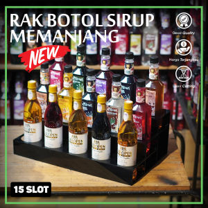 Rak Akrilik Display Botol Sirup Memanjang Isi 15