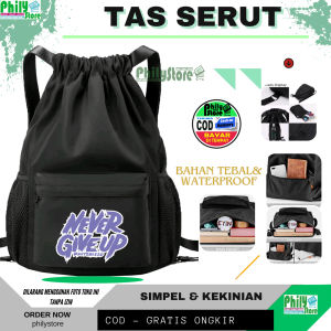 Tas Murah Tas Serut Tas Trendy Tas Fasion Tas Motif Terbaru Tas Futsal Tas bola Tas Cowok & Cewek tas serut/string bag HITAM Tote Bag