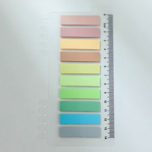Lumbley Bộ 200 giấy ghi chú đánh dấu trang sách màu neon 8.5 * 20 cm PET 200 tờ dán và đánh dấu dễ dàng tháo ra viết bằng bút bi cho sắp xếp tham khảo sổ ghi chép tài liệu sách